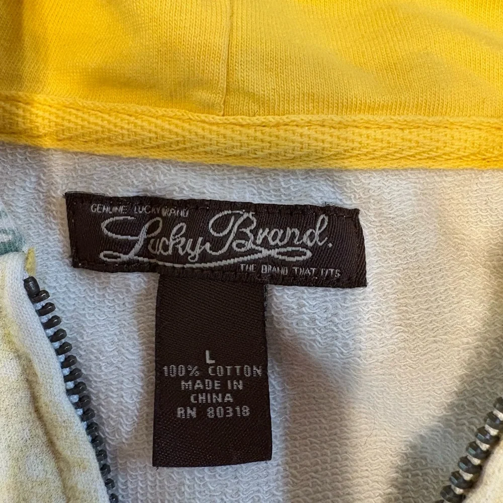 Y2K Lucky Brand  Graphic Artsy Japanese Buddha Cherry Blossom Zip Hoodie - Picture 6 of 6